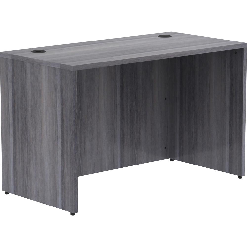 Lorell Weathered Charcoal Laminate Desking Desk Shell - 48" x 24" x 29.5" , 1" Top - Material: Polyvinyl Chloride (PVC) Edge - Finish: Laminate Top, Weathered Charcoal Top. Picture 5