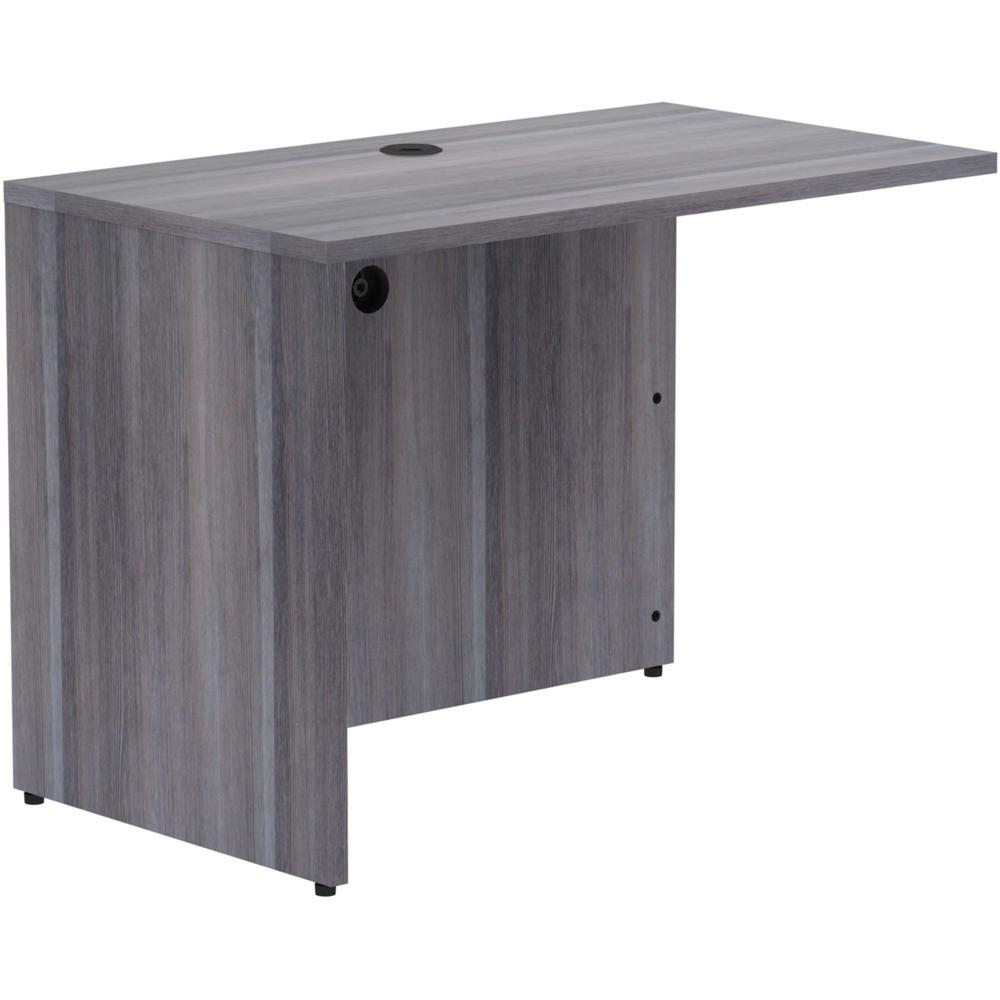 Lorell Essentials Series Return Shell - 42" x 24"29.5" , 1" Top - Laminate, Weathered Charcoal Table Top - Modesty Panel. Picture 9