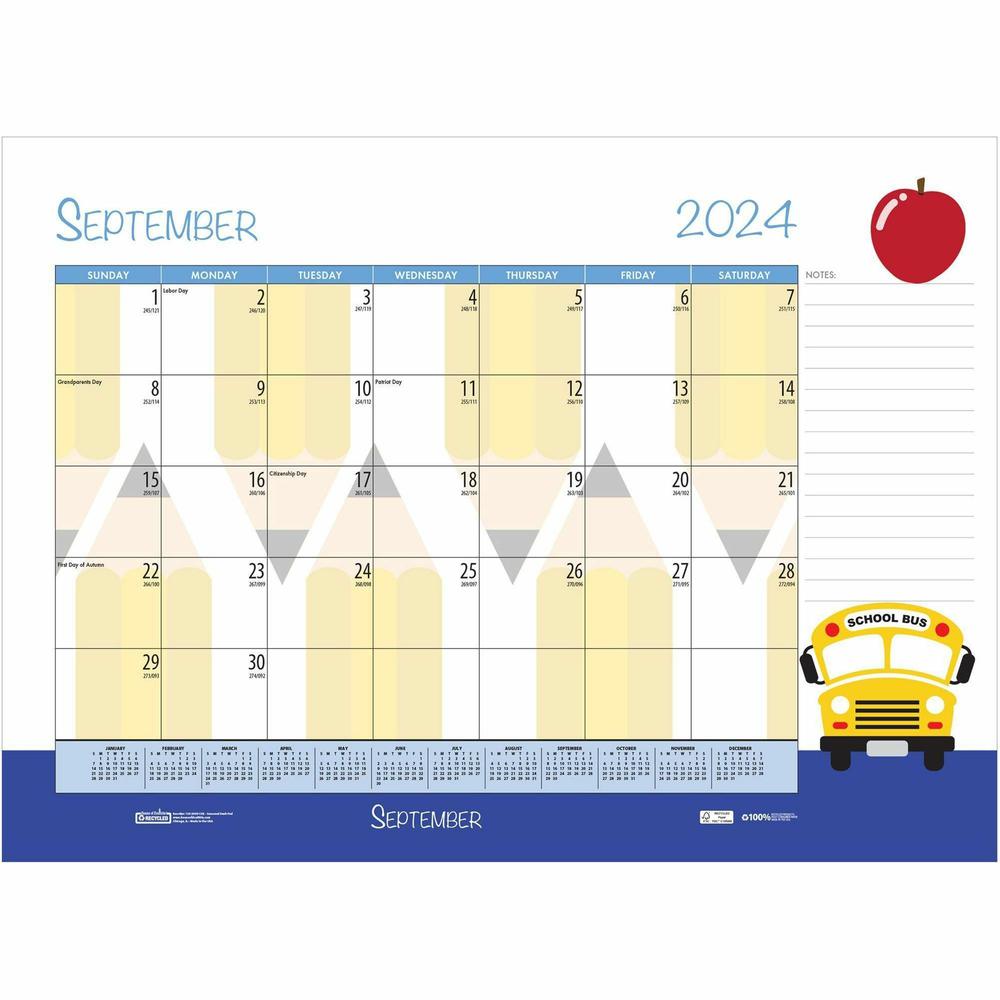 House of Doolittle Monthly Deskpad Calendar Seasonal Holiday Depictions 22 x 17 Inches - Julian Dates - Monthly - 12 Month - January 2024 - December 2024 - 1 Month Single Page Layout - Desk Pad - Mult. Picture 11