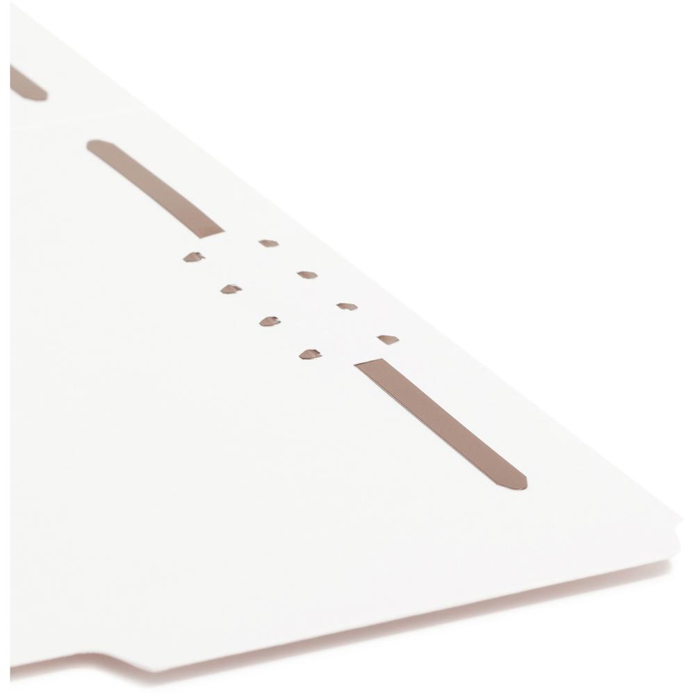 Smead 1/3 Tab Cut Letter Recycled Fastener Folder - 8 1/2" x 11" - 3/4" Expansion - 2 x Prong K Style Fastener(s) - 2" Fastener Capacity - Assorted Position Tab Position - White - 10% Recycled - 50 / . Picture 7