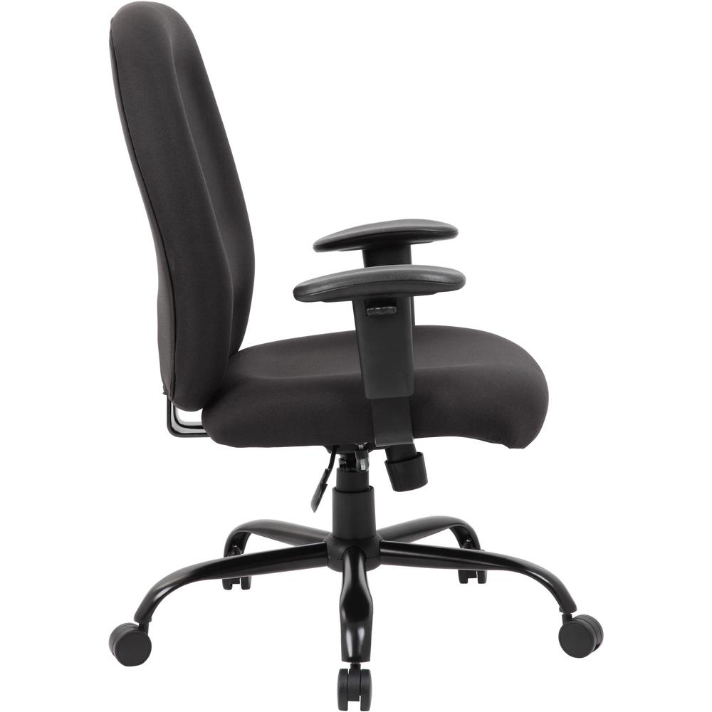Boss Heavy Duty Task Chair- 400 lbs - Black Crepe Fabric Seat - Black Crepe Fabric Back - Black Frame - 5-star Base - Armrest - 1 Each. Picture 9