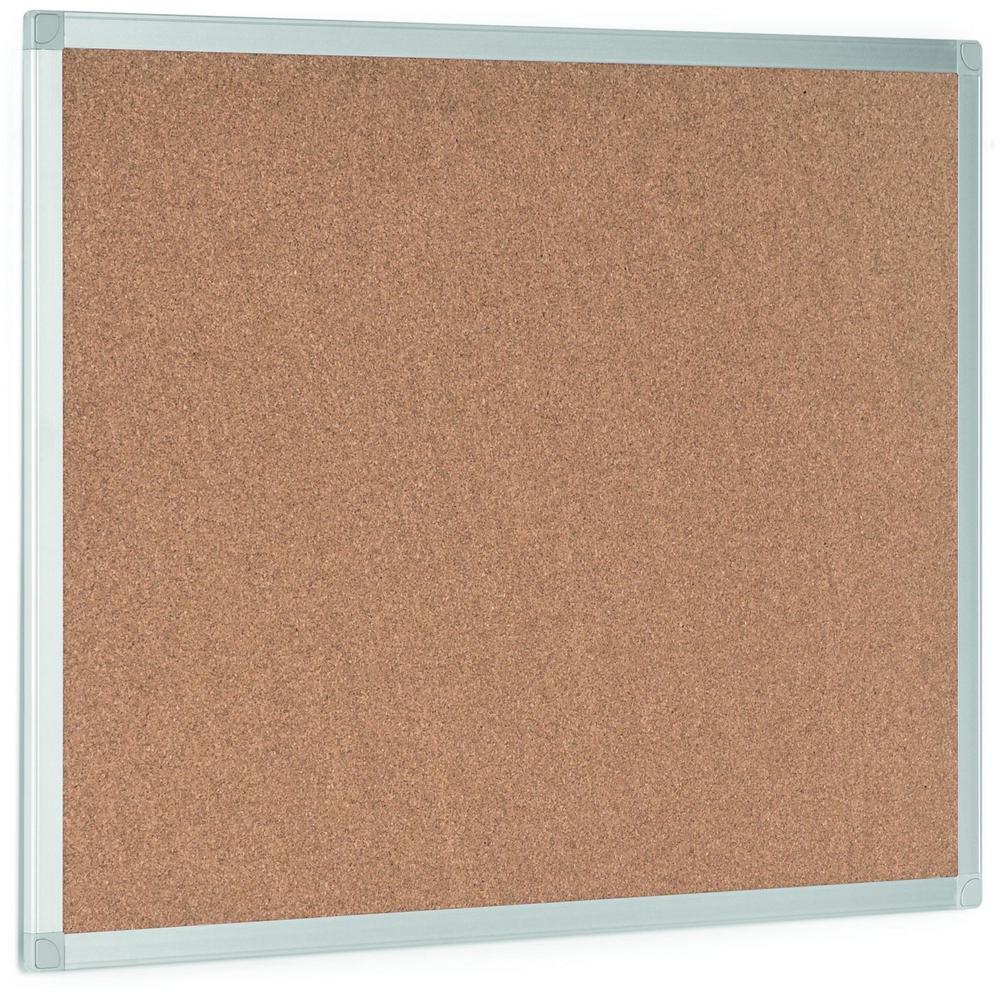 Bi-silque Ayda Cork Bulletin Board - 0.50" Height x 18" Width x 24" Depth - Cork Surface - Self-healing, Durable, Resilient, Heavy-gauge - Aluminum Frame - 1 Each. Picture 7