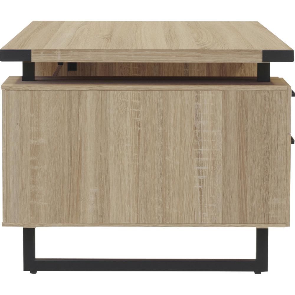 Safco Mirella Free Standing Desk Top with Modesty Panel - 72" x 36" x 1.6" Top - Box Drawer(s) - Material: Particleboard - Finish: Sand Dune, Laminate. Picture 4