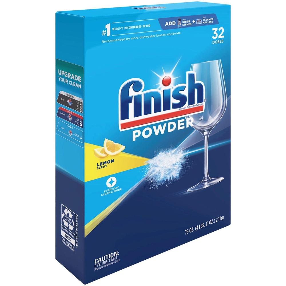 Finish Dishwasher Powder - 75 oz (4.69 lb) - Lemon Scent - 1 Each - White. Picture 6