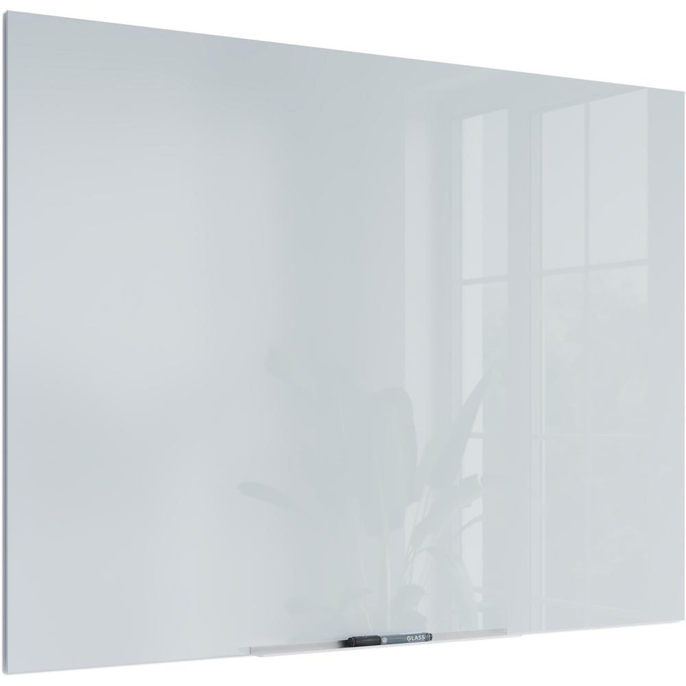 U Brands Floating Glass Dry Erase Board - 35" (2.9 ft) Width x 47" (3.9 ft) Height - Frosted White Tempered Glass Surface - Rectangle - Horizontal/Vertical - 1 Each. Picture 3