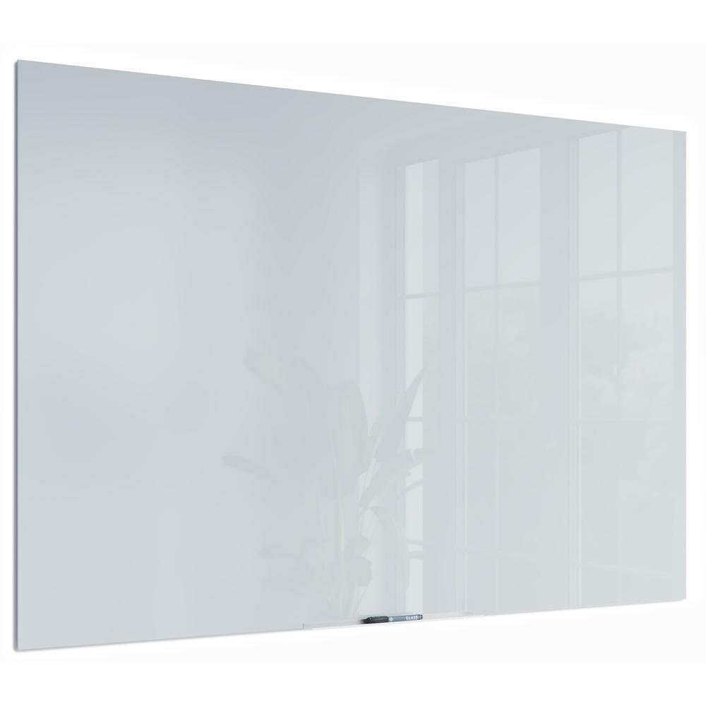 U Brands Floating Glass Dry Erase Board - 47" (3.9 ft) Width x 70" (5.8 ft) Height - Frosted White Tempered Glass Surface - Rectangle - Horizontal/Vertical - 1 Each. Picture 3