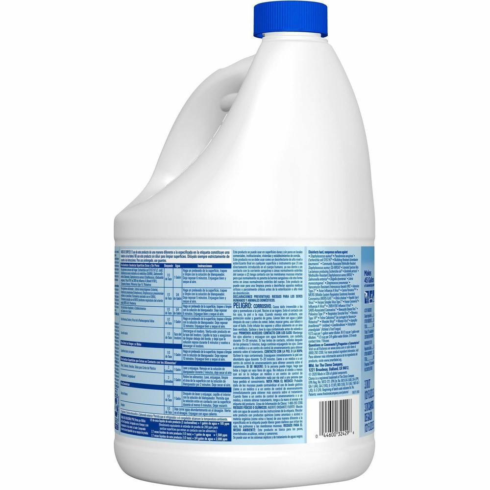 Clorox Germicidal Bleach - Concentrate - 121 fl oz (3.8 quart) - Regular Scent - 3 / Carton - Disinfectant - White. Picture 9