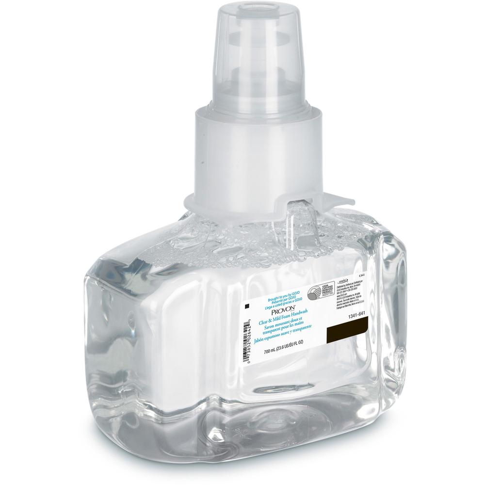 Provon LTX-7 Clear & Mild Foam Handwash Refill - Fragrance-free ScentFor - 23.7 fl oz (700 mL) - Pump Bottle Dispenser - Kill Germs - Hand - Moisturizing - Clear - Rich Lather, Dye-free, Bio-based, Fr. Picture 4