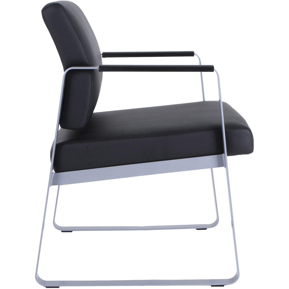 Lorell Healthcare Seating Guest Chair - Silver Powder Coated Steel Frame - Black - Vinyl - 1 / Each. Picture 3