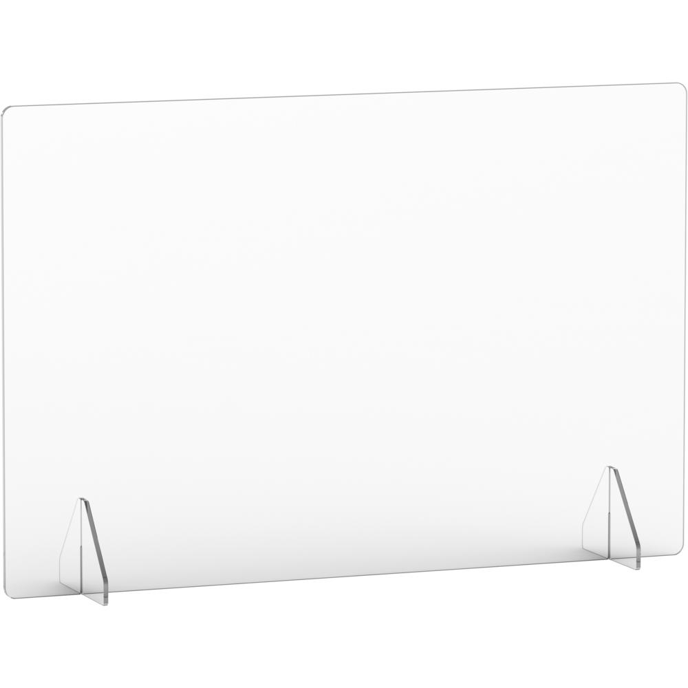 Lorell Social Distancing Barrier - 36" Width x 7" Depth x 24" Height - 1 Each - Clear - Acrylic. Picture 6