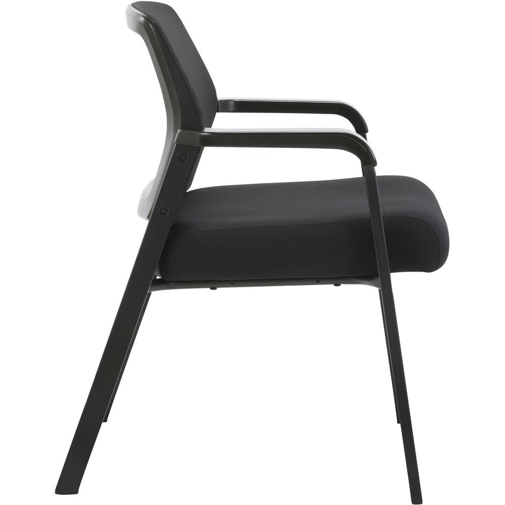 Lorell Big & Tall Mesh Low-Back Guest Chair - Fabric Seat - Mesh Back - Steel Frame - Low Back - Black - 1 Each. Picture 8