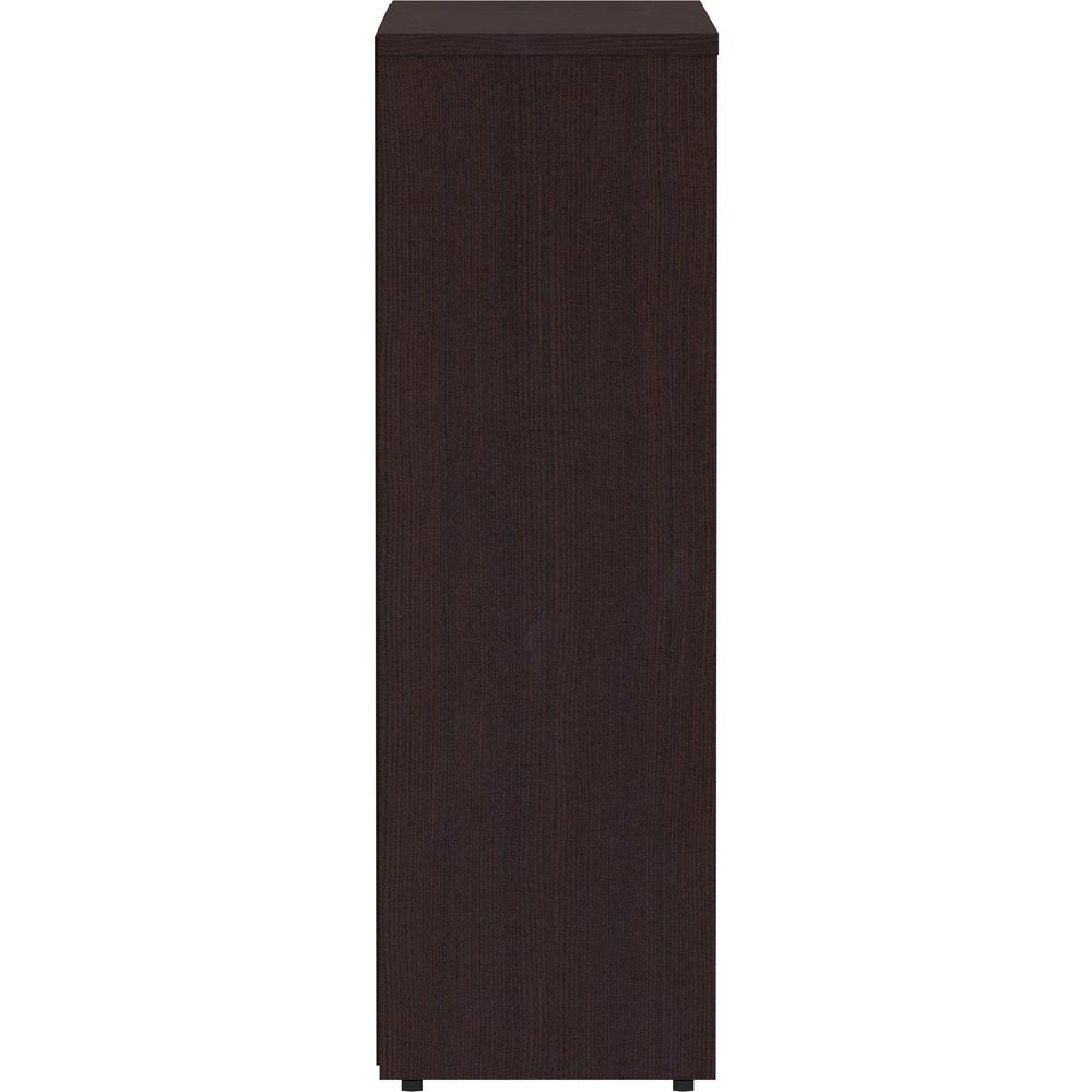 Lorell Laminate Bookcase - 36" x 12" x 36" - 3 x Shelf(ves) - Laminated, Sturdy, Contemporary Style, Square Edge, Adjustable Shelf - Espresso - Medium Density Fiberboard (MDF), Laminate - Assembly Req. Picture 3