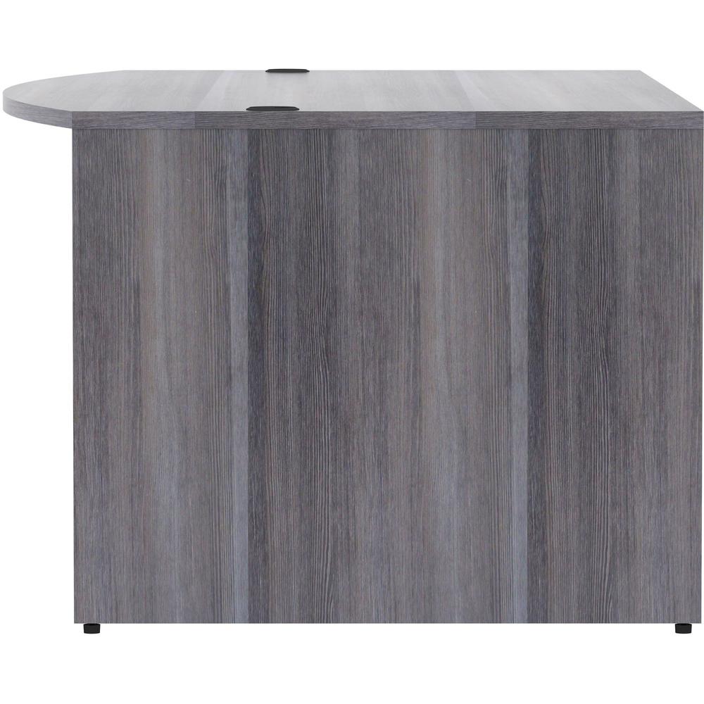 Lorell Essentials Series Bowfront Desk Shell - 72" x 41.4"29.5" Desk Shell, 1" Top - Bow Front Edge - Finish: Weathered Charcoal Laminate. Picture 6