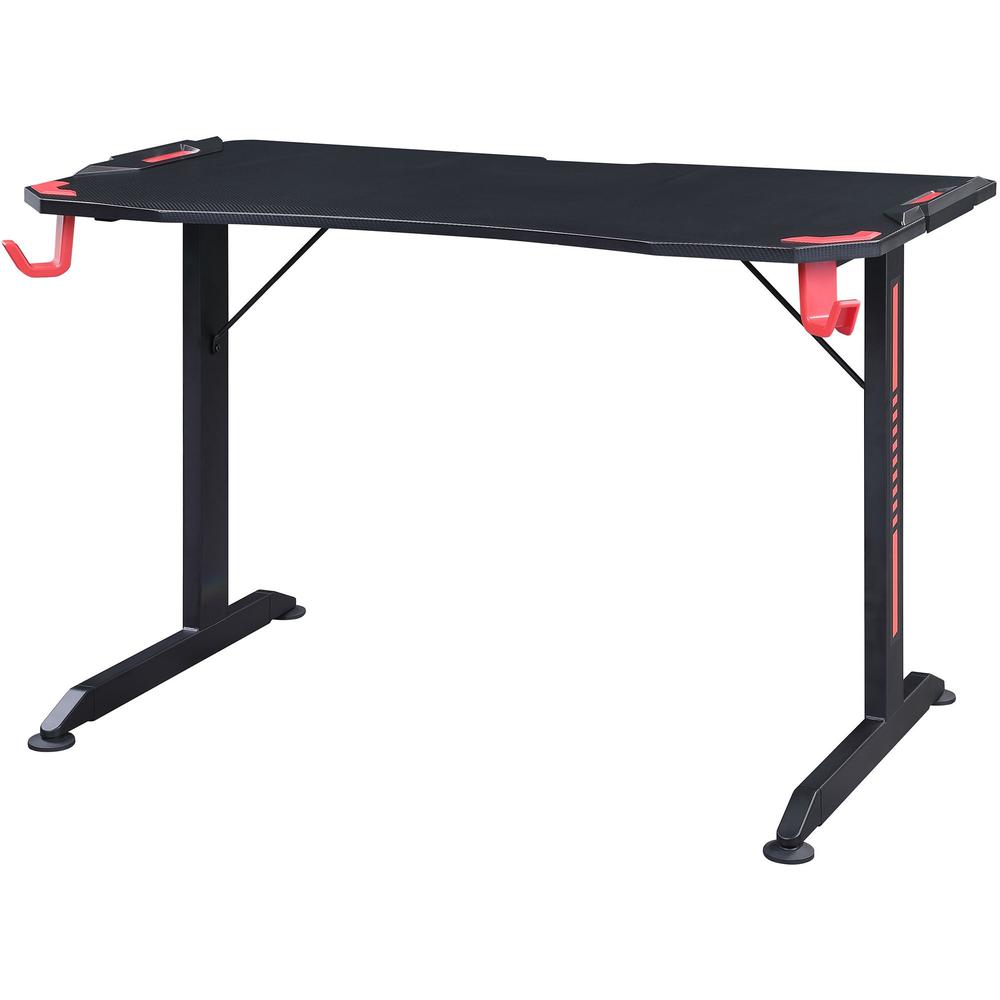 Lorell Gaming Desk - Powder Coated Base - 127 lb Capacity - 36" Height x 48" Width x 26" Depth - Assembly Required - Black - Medium Density Fiberboard (MDF), Polyvinyl Chloride (PVC), Melamine, Carbon. Picture 6