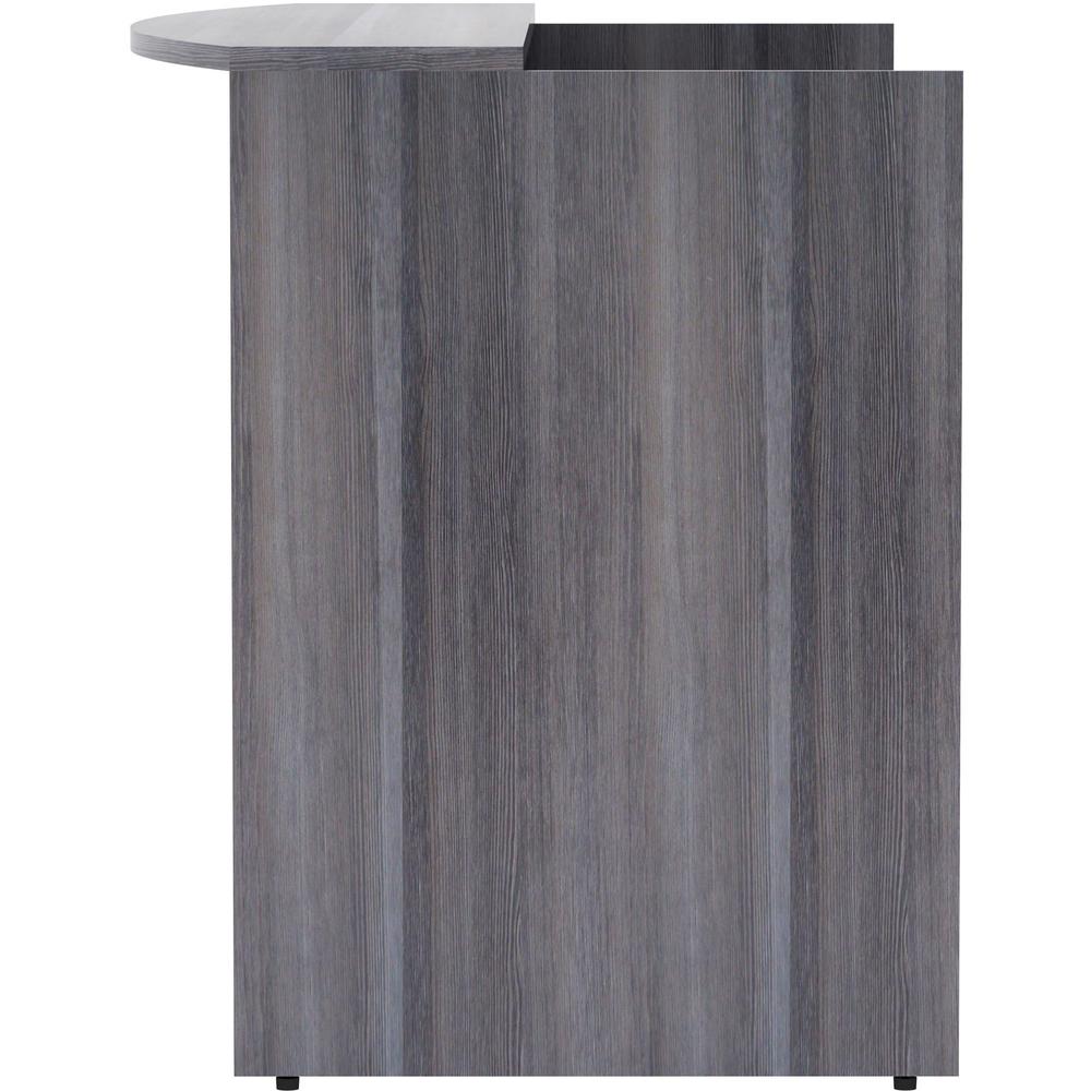 Lorell Essentials Series Front Reception Desk - 72" x 36"42.5" Desk, 1" Top - Finish: Weathered Charcoal Laminate. Picture 6