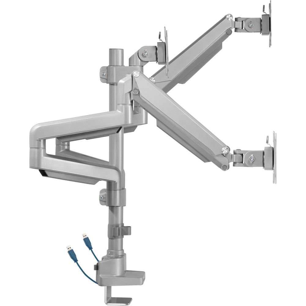 Lorell Mounting Arm for Monitor - Gray - Height Adjustable - 3 Display(s) Supported - 15.40 lb Load Capacity - 75 x 75, 100 x 100 - 1 Each. Picture 3