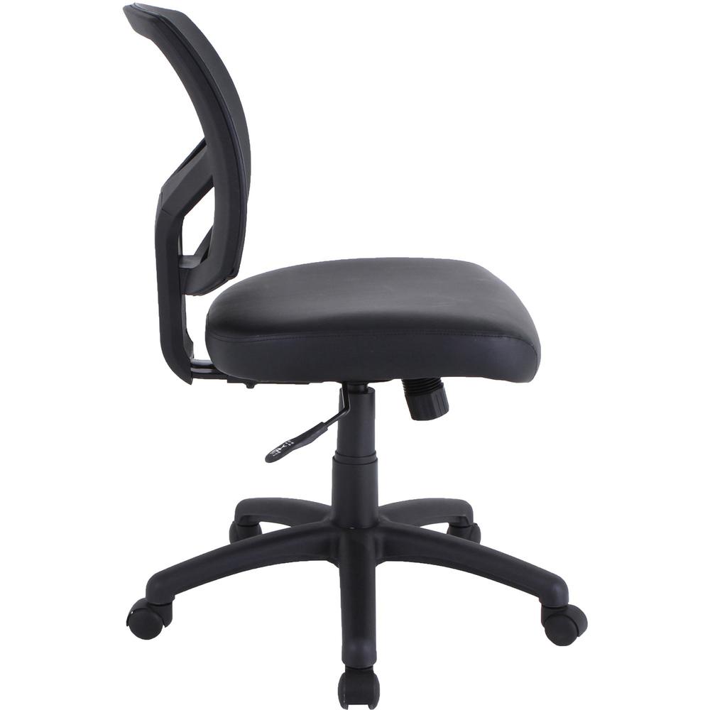 Lorell Task Chair - Polyvinyl Chloride (PVC) Seat - Polyvinyl Chloride (PVC) Back - 5-star Base - Black - 1 Each. Picture 10