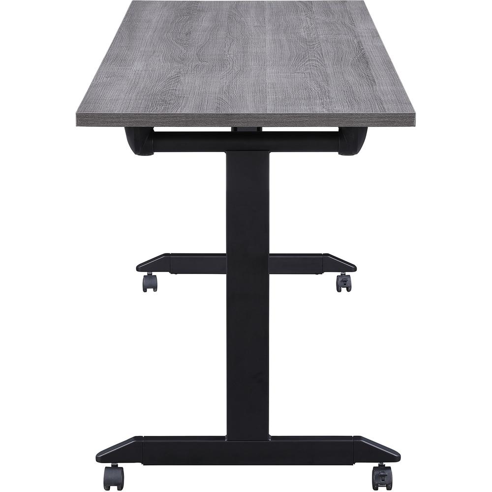 Lorell Mobile Folding Training Table - Rectangle Top - Powder Coated Base - 200 lb Capacity x 63" Table Top Width - 29.50" Height x 63" Width x 29.50" Depth - Assembly Required - Gray - Laminate Top M. Picture 11
