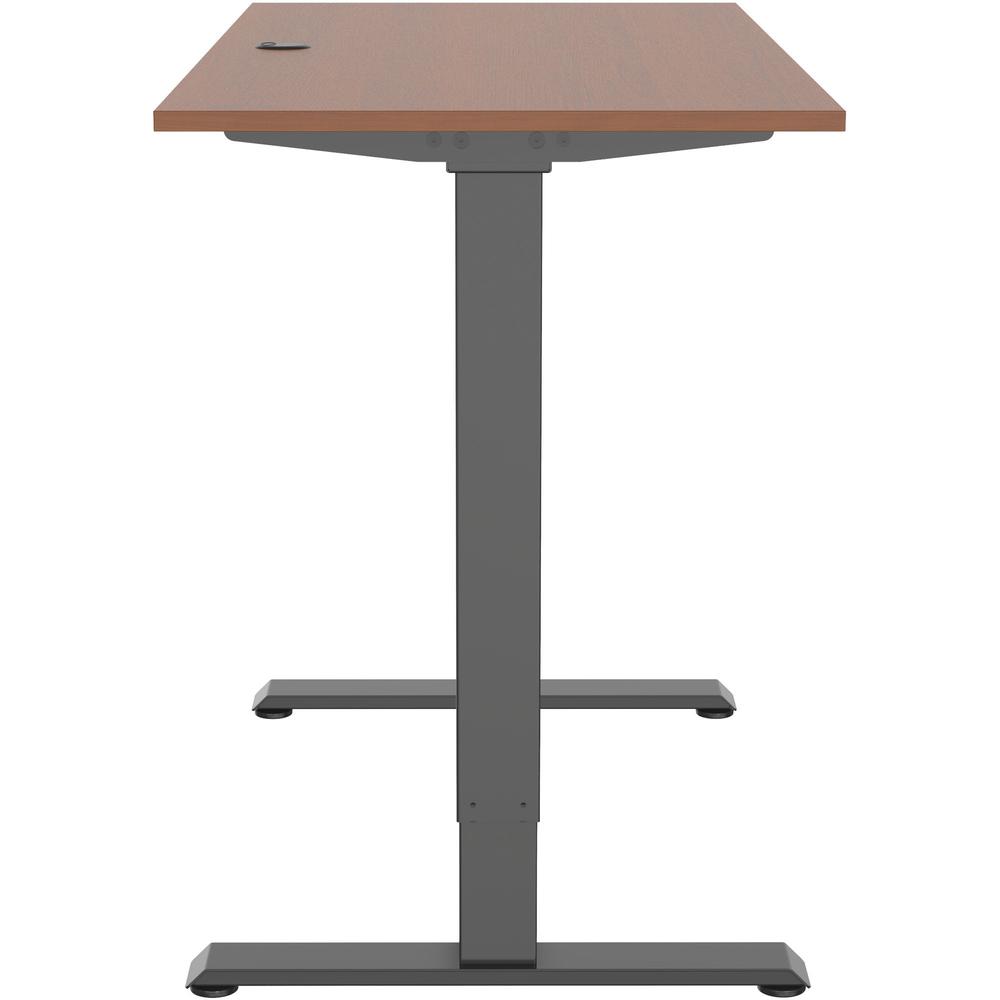 Lorell Height-Adjustable 2-Motor Desk - Dark Walnut Rectangle Top - Black T-shaped Base - 48" Table Top Length x 24" Table Top Width x 0.70" Table Top Thickness - 47.20" Height - Assembly Required - B. Picture 10