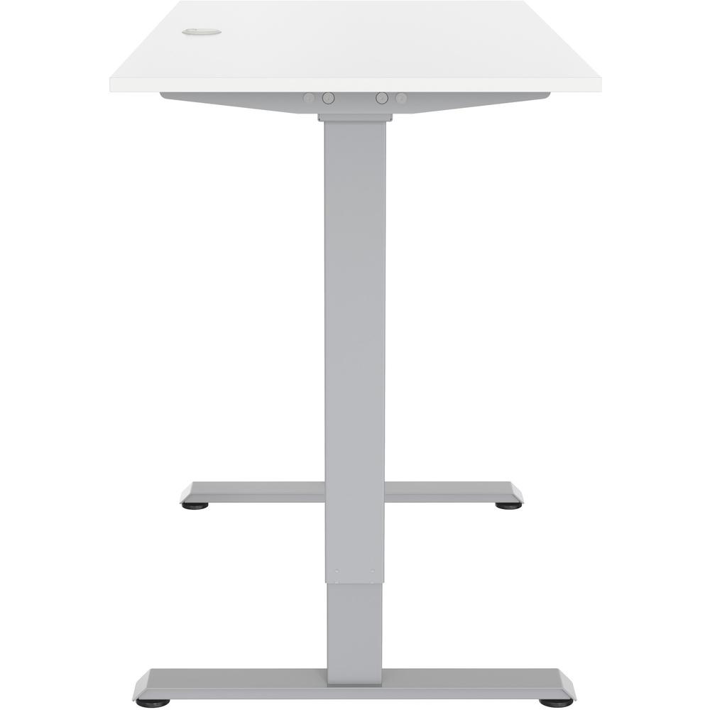 Lorell Height-Adjustable 2-Motor Desk - White Rectangle Top - Gray T-shaped Base - 48" Table Top Length x 24" Table Top Width x 0.70" Table Top Thickness - 47.20" Height - Assembly Required. Picture 10
