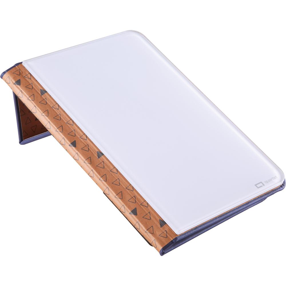 Quartet Portable Glass Dry-Erase Pad - 5" (0.4 ft) Width x 8" (0.7 ft) Height - White Tempered Glass Surface - Blue Polyethylene Frame - Desktop - Magnetic - 1 Each. Picture 5
