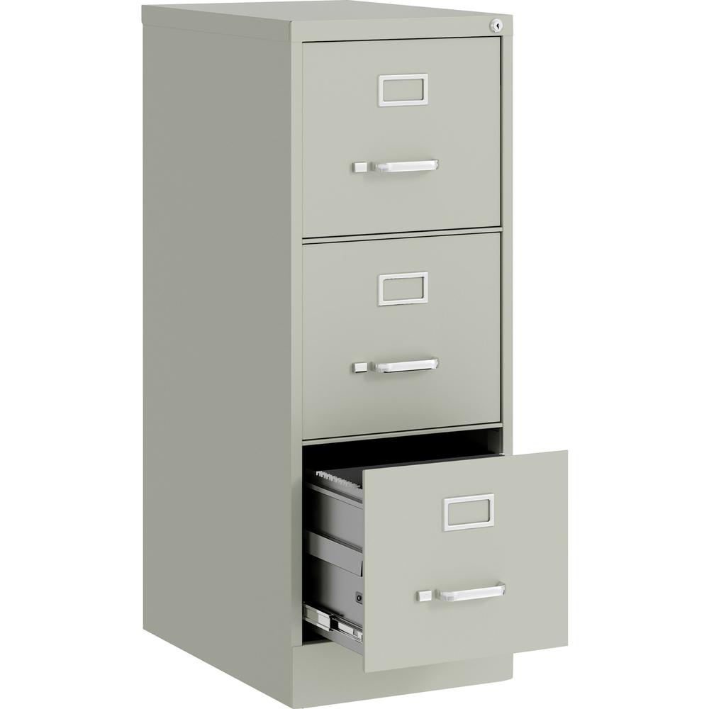 Lorell Fortress Series 22" Commercial-Grade Vertical File Cabinet - 15" x 22" x 40.2" - 3 x Drawer(s) for File - Letter - Vertical - Ball-bearing Suspension, Removable Lock, Pull Handle, Wire Manageme. Picture 12