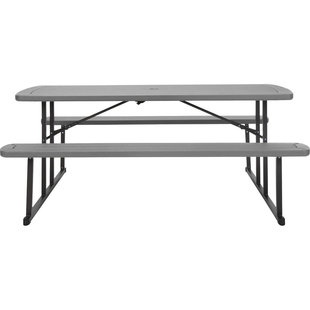 Cosco Folding Picnic Table - Taupe Top - 800 lb Capacity - 72" Table Top Width x 57" Table Top Depth - 29" Height - Wood Grain, Resin Top Material - 1 Each. Picture 7