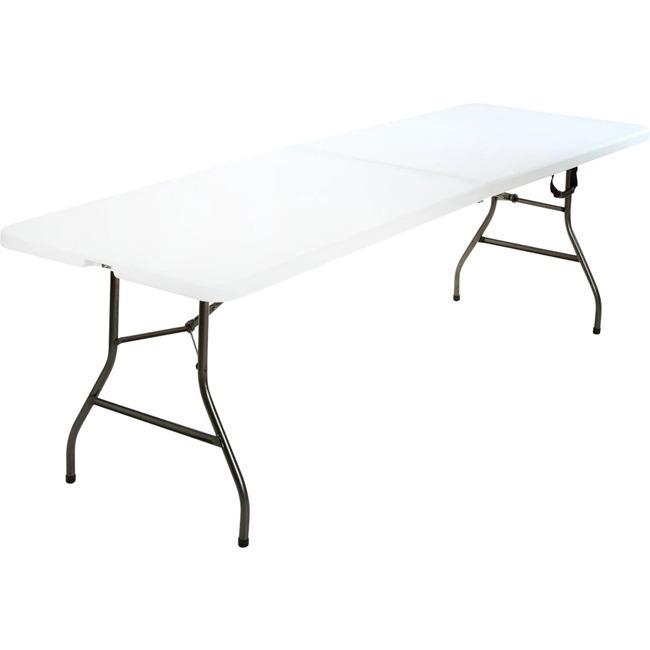 Cosco Fold-in-Half Blow Molded Table - Rectangle Top - Four Leg Base - 4 Legs - 300 lb Capacity x 30" Table Top Width x 96" Table Top Depth - 29.25" Height - White - 1 Each. Picture 9
