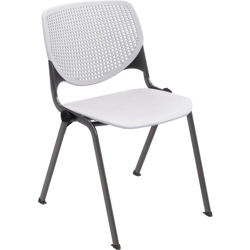 KFI Stacking Chair - Polypropylene Seat - Polypropylene Back - Steel Frame - Four-legged Base - White, Lime Green - 1 Each. Picture 2