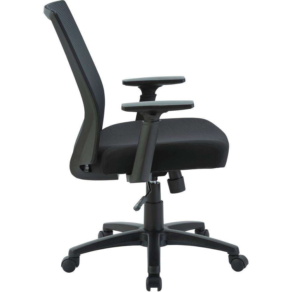 Lorell Mid-Back Mesh Task Chair - Fabric Seat - Mid Back - 5-star Base - Black - Armrest - 1 Each. Picture 10