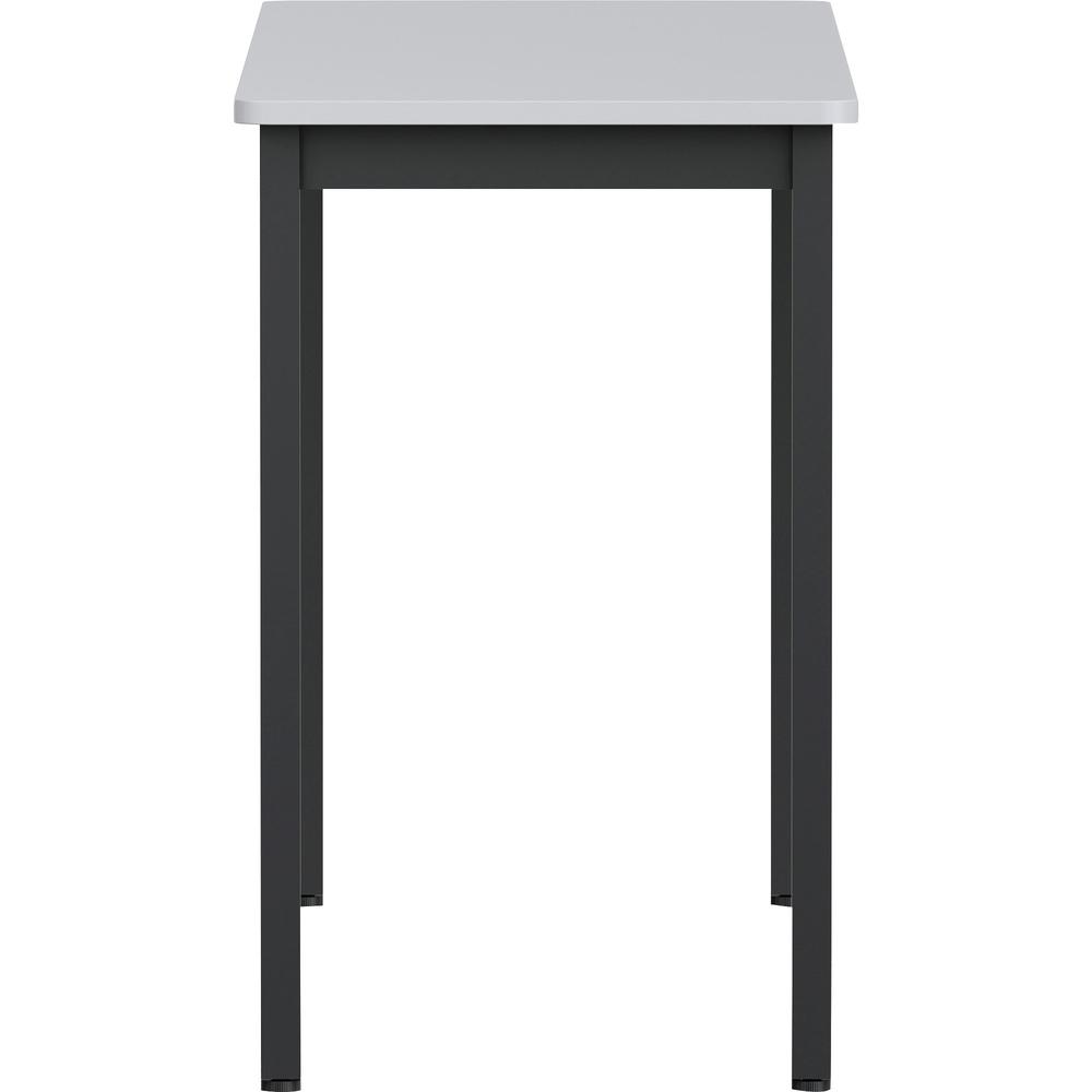 Lorell Utility Table - Gray Rectangle, Laminated Top - Powder Coated Black Base - 500 lb Capacity - 59.88" Table Top Width x 18.13" Table Top Depth - 30" Height - Assembly Required - Melamine Top Mate. Picture 3