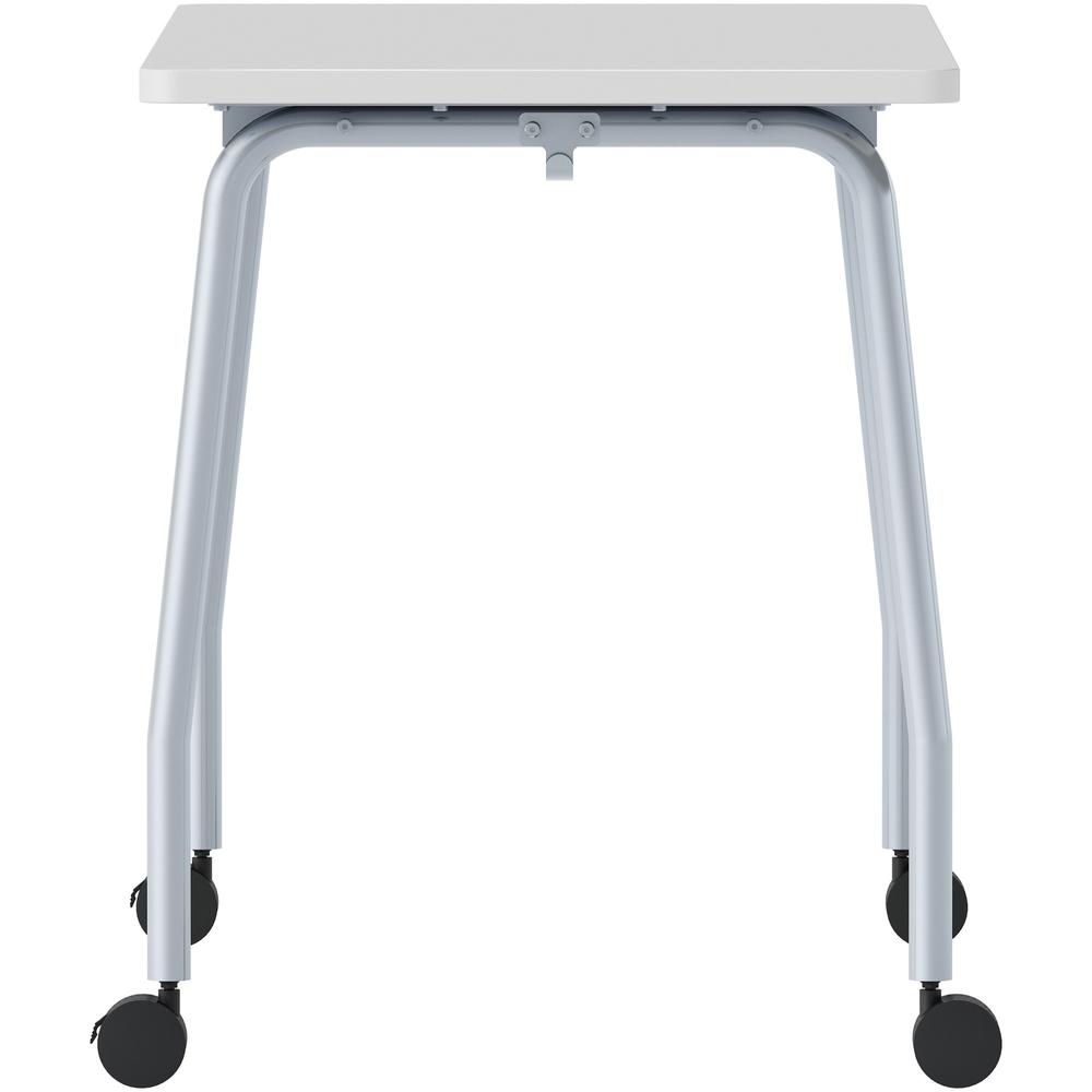 Lorell Training Table - Laminated Top - 300 lb Capacity - 29.50" Table Top Length x 23.63" Table Top Width x 1" Table Top Thickness - 47.25" HeightAssembly Required - Gray - Particleboard Top Material. Picture 9