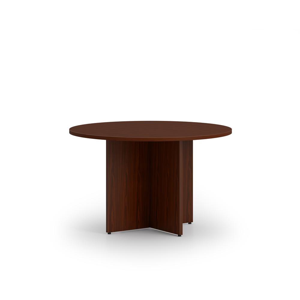 HON Mod HLPLTBL48BASE Conference Table Base - Finish: Traditional Mahogany. Picture 4