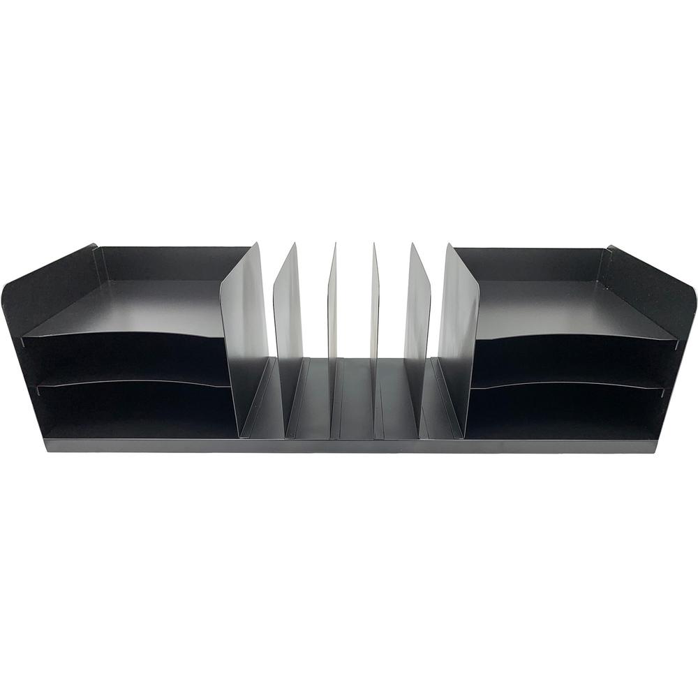 Huron Vertical/Horizontal Combo Desk Organizer - 11 Compartment(s) - Horizontal/Vertical - 8" Height x 30" Width x 11" Depth - Durable - Black - Steel - 1 Each. Picture 4