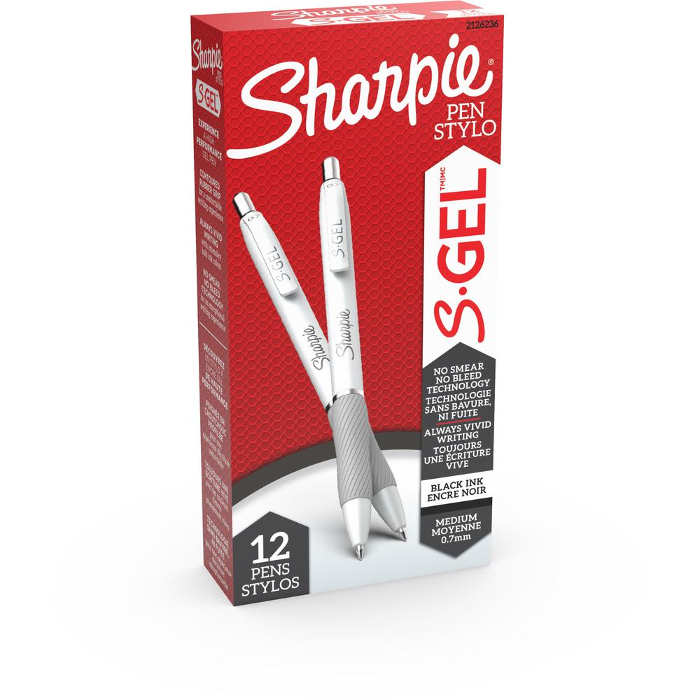 Sharpie S-Gel Pen - Medium Pen Point - 0.7 mm Pen Point Size - Black Gel-based Ink - Blue Barrel - 12 / Dozen. Picture 3
