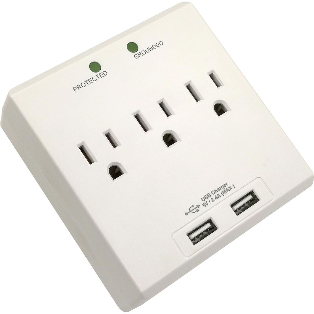 Compucessory Wall Charger Station - 3 x AC, 2 x USB - 2.40 A. Picture 6