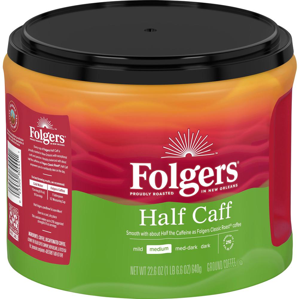 Folgers&reg; 1/2 Caff Coffee - Medium - 22.6 oz - 1 Each. Picture 7