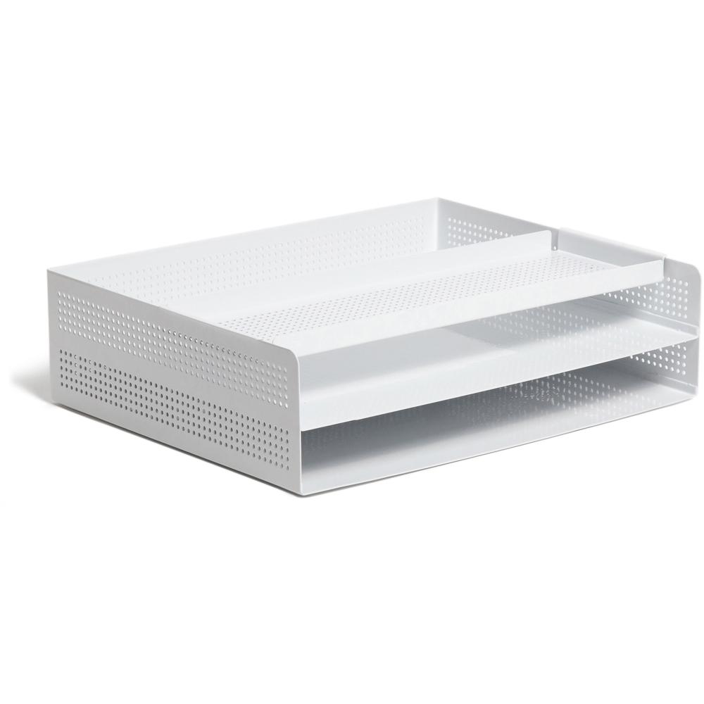 U Brands Perforated Paper Tray - Durable - White - Metal - 1 Each. Picture 7