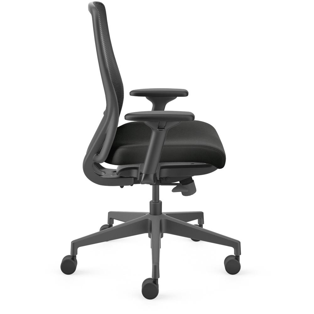 HON Nucleus Task Chair KD - Black Fabric Seat - Black Back - Armrest - 1 Each. Picture 6