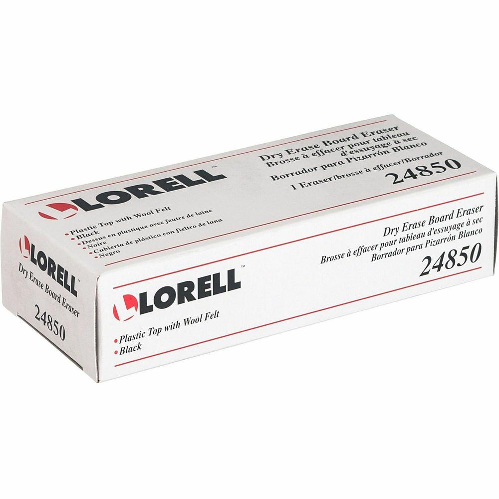 Lorell Dry-Erase Board Erasers - Black - 12 / Box. Picture 2