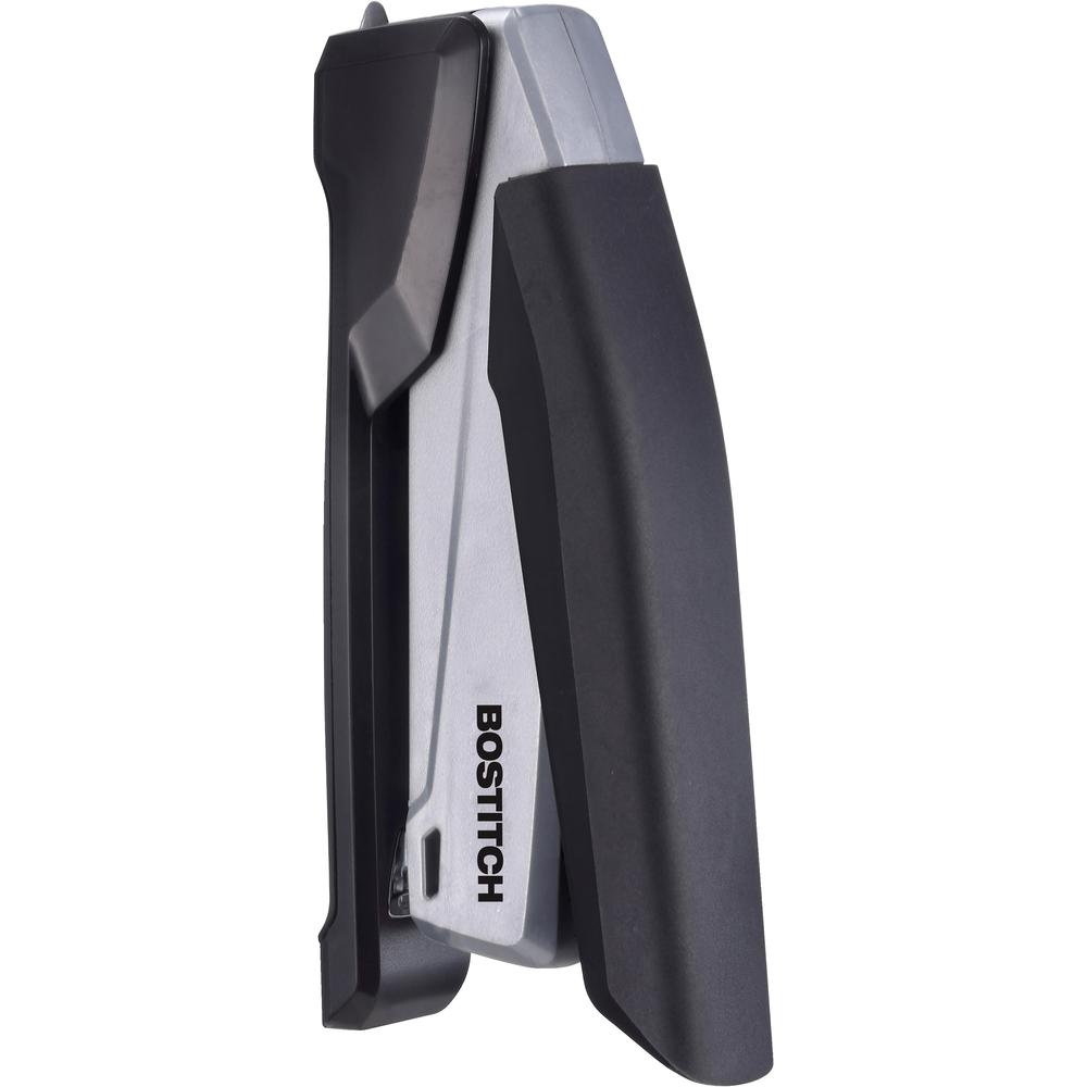 Bostitch InPower Spring-Powered Antimicrobial Desktop Stapler - 20 Sheets Capacity - 210 Staple Capacity - Full Strip - 1 Each - Silver, Black. Picture 7