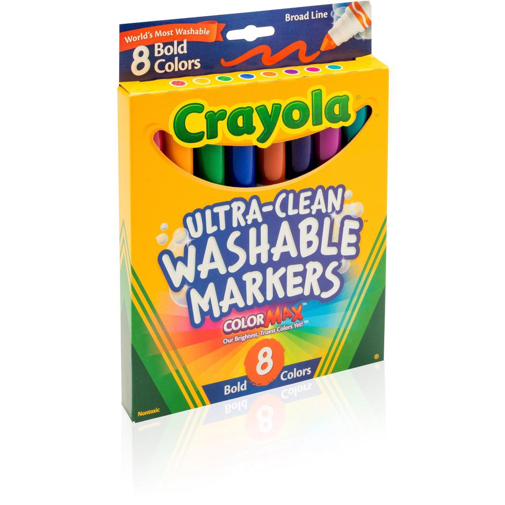 Crayola Washable Bold Colors Broad Line Markers - Broad Marker Point ...