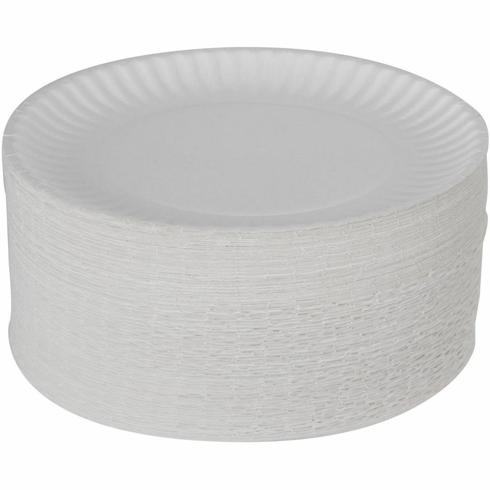 Dixie 9" Uncoated Paper Plates by GP Pro - 250 / Pack - 9" Diameter - White - 4 / Carton. Picture 8