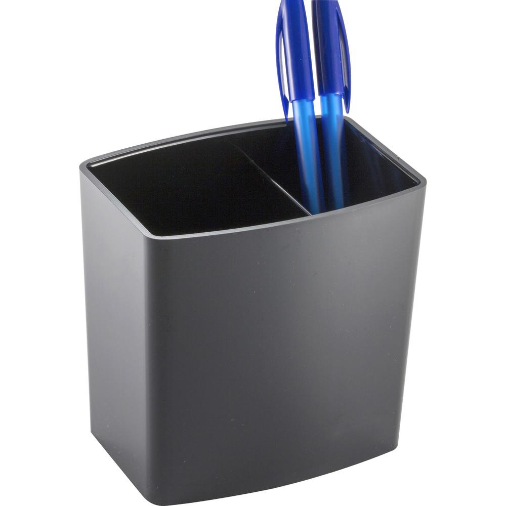 Officemate 2200 Series Large Pencil Cup - 4.5" x 5" x 3.8" x - Plastic - 1 Each - Black. Picture 2