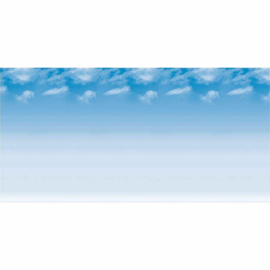 Fadeless Bulletin Board Paper Rolls - Classroom, Door, File Cabinet, School, Home, Office Project, Display, Table Skirting, Party, Decoration - 48"Width x 50 ftLength - 1 Roll - Wispy Clouds - Paper. Picture 8