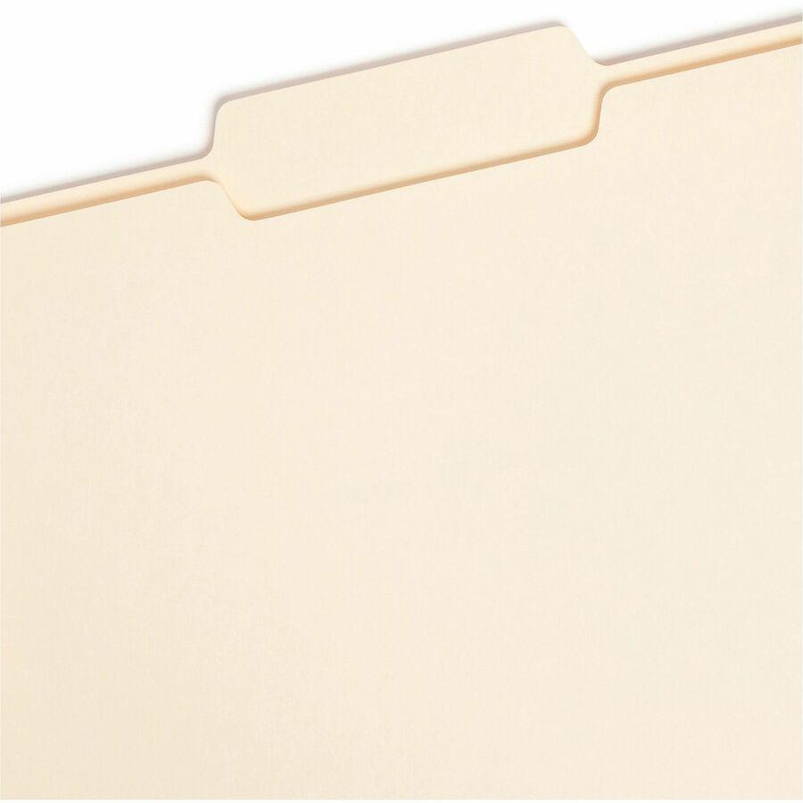 Smead 1/3 Tab Cut Letter Recycled Top Tab File Folder - 8 1/2" x 11" - 3/4" Expansion - Top Tab Location - Center Tab Position - Manila - Manila - 10% Recycled - 100 / Box. Picture 6