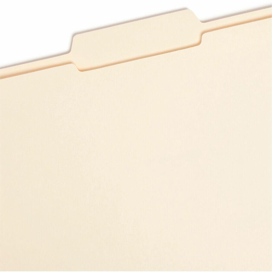 Smead 1/3 Tab Cut Letter Recycled Top Tab File Folder - 8 1/2" x 11" - 3/4" Expansion - Top Tab Location - Center Tab Position - Manila - 10% Recycled - 100 / Box. Picture 8