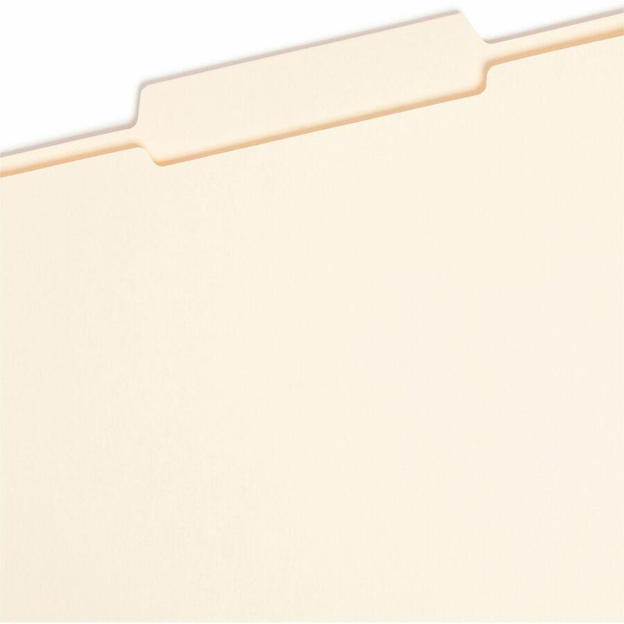 Smead 2/5 Tab Cut Letter Recycled Top Tab File Folder - 8 1/2" x 11" - 3/4" Expansion - Top Tab Location - Right of Center Tab Position - Manila - Manila - 10% Recycled - 100 / Box. Picture 6