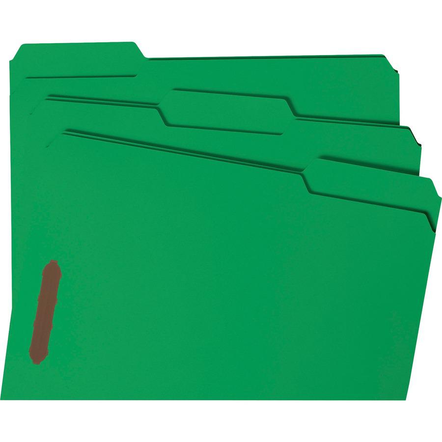 Smead Colored 1/3 Tab Cut Letter Recycled Fastener Folder - 8 1/2" x 11" - 3/4" Expansion - 2 x 2K Fastener(s) - 2" Fastener Capacity for Folder - Top Tab Location - Assorted Position Tab Position - G. Picture 11