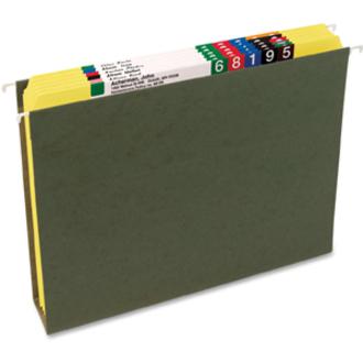 Smead Colored Straight Tab Cut Letter Recycled Top Tab File Folder - 8 1/2" x 11" - 3/4" Expansion - Yellow - 10% Recycled - 100 / Box. Picture 12